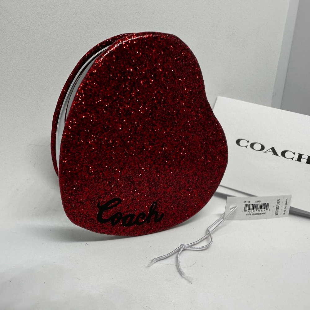 NEW Coach Glitter Heart Mirror